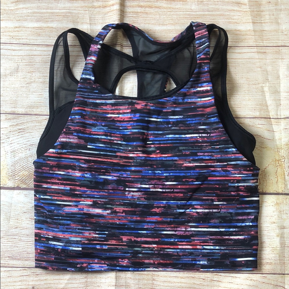 LULULEMON Break Free Tank Nulux Hinshu Alpine White Multi/Black Size 6